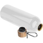 Edelstahltrinkflasche mit Karabiner, 750ml Weiß