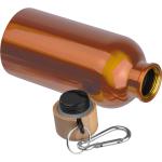 Stainless steel drinking bottle with carabiner, 400ml Orange