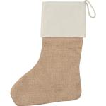 Weihnachtssocke aus Jute Beige