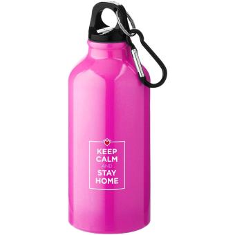 Oregon 400 ml Aluminium Trinkflasche mit Karabinerhaken Neon/pink