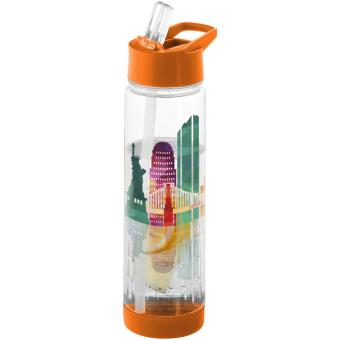 Tutti-frutti 740 ml Tritan™ infuser sport bottle Transparent orange