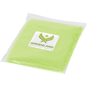 Ziva disposable rain poncho with storage pouch Lime