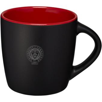 Riviera 340 ml ceramic mug Black/red