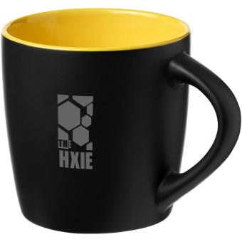 Riviera 340 ml ceramic mug Black/yellow