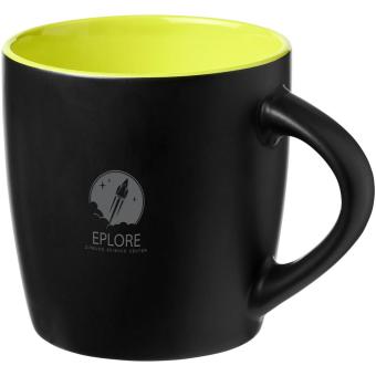 Riviera 340 ml ceramic mug, black Black, lime