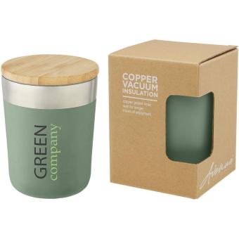 Lagan 300 ml copper vacuum insulated stainless steel tumbler with bamboo lid Mint