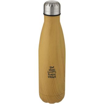 Cove 500 ml vacuum insulated stainless steel bottle with wood print Nature