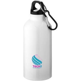 Oregon 400 ml RCS certified recycled aluminium water bottle with carabiner White