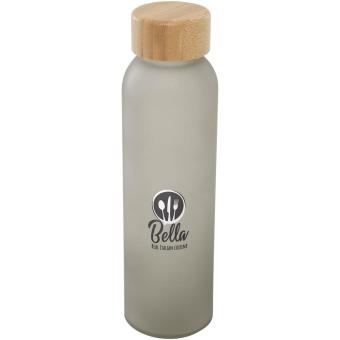 Lume 500 ml Flasche aus mattiertem Kalknatronglas mit Bambusdeckel Grau