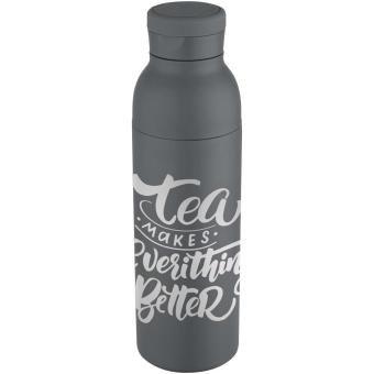 Illuminate 650 ml RCS recycled stainlesss steel double wall insulated water bottle Gray