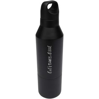 Odessy 600 ml Isolierflasche und 300 ml Becher aus RCS recyceltem Edelstahl Schwarz