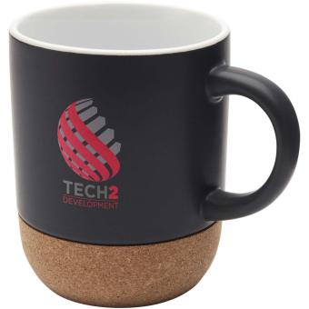 Billie 300 ml Keramiktasse mit Korkdetails Schwarz