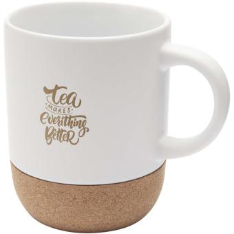 Billie 300 ml Keramiktasse mit Korkdetails Weiß