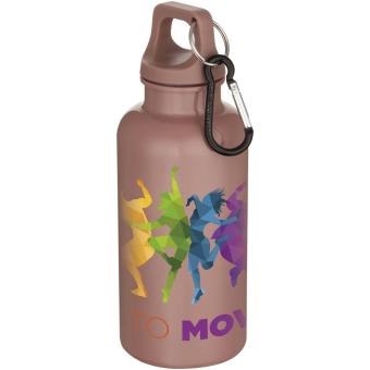 Oregon 400 ml einfarbige RS-zertifizierte Trinkflasche aus recyceltem Kunststoff mit Karabinerhaken Altrosa