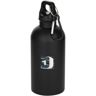 Oregon 400 ml matte RCS-zertifizierte einwandige Trinkflasche aus recyceltem Edelstahl mit Karabinerhaken Schwarz