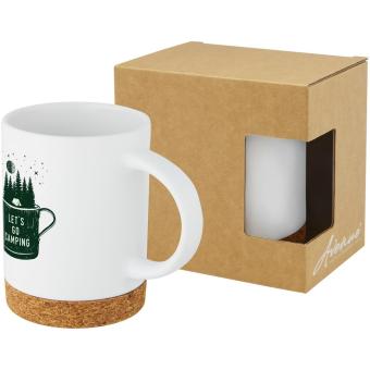 Neiva 425 ml ceramic mug with cork base White