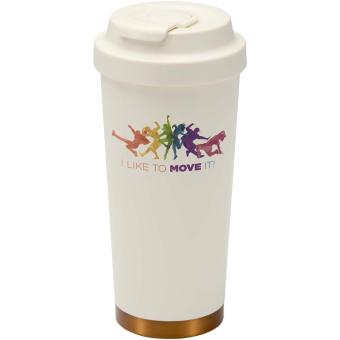 Hampton 480 ml RCS recycled stainless steel double wall vacuum insulated tumbler Cream