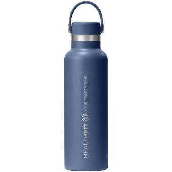 Hydro Flask Standard Mouth 621 ml insulated stainless steel water bottle with straw cap Corporate blue