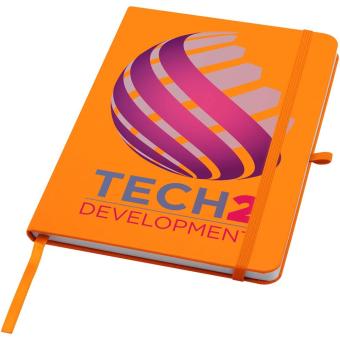 Teak A5 Hardcover Notizbuch, liniert, aus recyceltem Material Orange