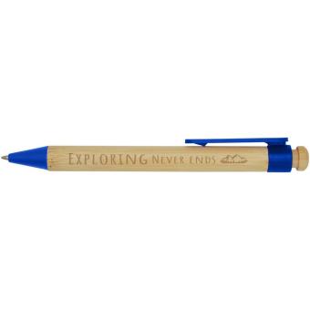 Rattan bamboo and recycled plastic ballpoint pen (black ink) Aztec blue
