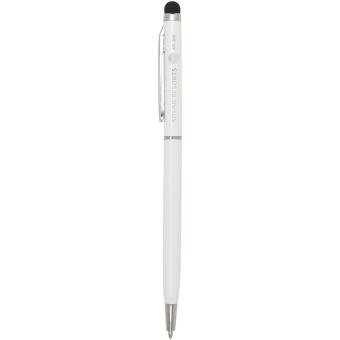 Ore aluminium ballpoint pen with stylus (blue ink) White