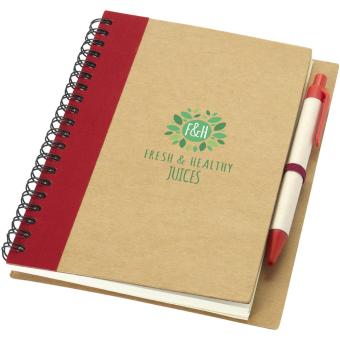 Priestly recycled notebook with pen, nature Nature,red