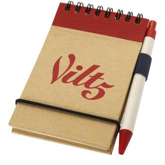 Zuse A7 recycled jotter notepad with pen, nature Nature,red