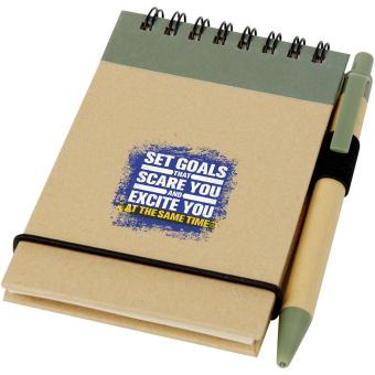 Zuse A7 recycled jotter notepad with pen Heather green