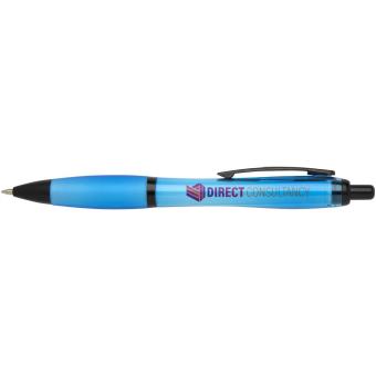 Nash recycled plastic ballpoint pen with black trims (black ink) Aqua