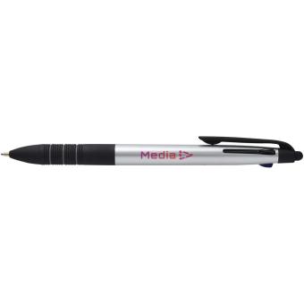 Trine 3-ink RCS recycled ballpoint pen with stylus Silver/black
