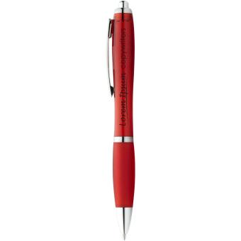 Nash ballpoint pen with coloured barrel and grip Red