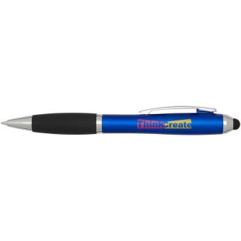 Nash RCS recycled plastic stylus ballpoint pen with coloured barrel and black grip (black ink) Dark blue