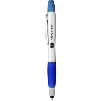 Nash Stylus Kugelschreiber und Marker (schwarze Mine), silber Silber, navy
