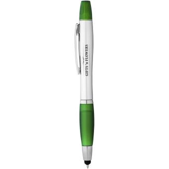 Nash stylus ballpoint pen and highlighter Silver/green
