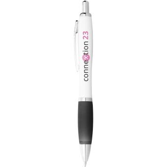 Nash ballpoint pen white barrel and coloured grip White/black