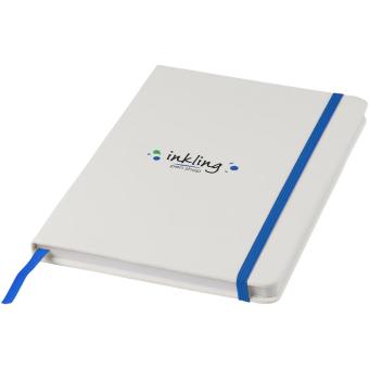 Spectrum weißes A5 Notizbuch mit farbigem Gummiband Weiß/königsblau