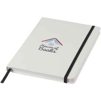 Spectrum A5 white notebook with coloured strap White/black