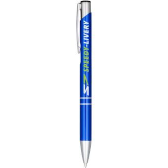 Moneta Druckkugelschreiber aus eloxierterm Aluminium (blaue Mine) Blau