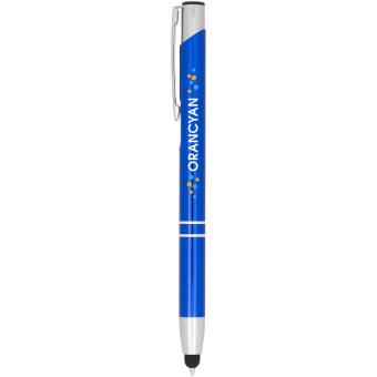 Moneta anodized aluminium click stylus ballpoint pen (blue ink) Dark blue