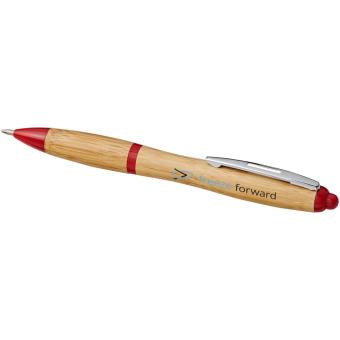 Nash bamboo ballpoint pen, nature Nature,red