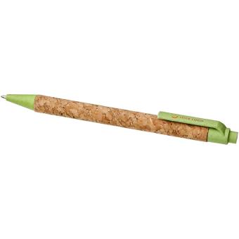 Midar cork and wheat straw ballpoint pen Apple green