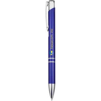 Moneta Druckkugelschreiber aus Aluminium (schwarze Mine) Royalblau