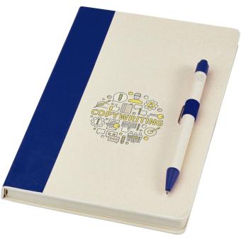 Dairy Dream A5 size reference recycled milk cartons notebook and ballpoint pen set Aztec blue
