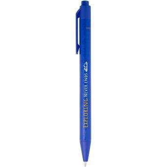 Chartik monochromatic recycled paper ballpoint pen with matte finish (black ink) Aztec blue