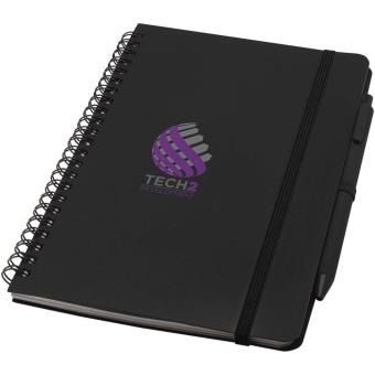 Thalaasa A5 Hardcover Notizbuch mit Kugelschreiber (schwarze Mine) Schwarz