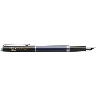Hemisphere colour blocking fountain pen with palladium trim (blue ink), blue Blue,black