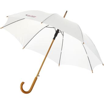 Kyle 23" auto open umbrella wooden shaft and handle White