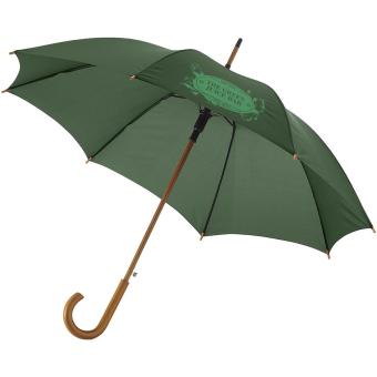 Kyle 23" Automatikregenschirm mit Holzstange und -griff Waldgrün