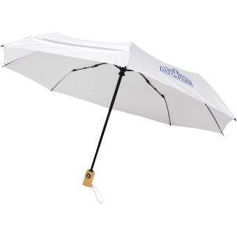 Bo 21" Vollautomatik Kompaktregenschirm aus recyceltem PET-Kunststoff Weiß