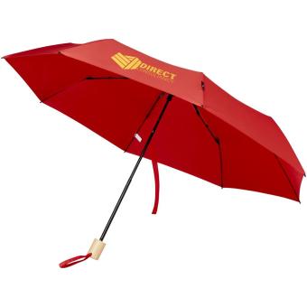 Birgit 21'' foldable windproof recycled PET umbrella Red